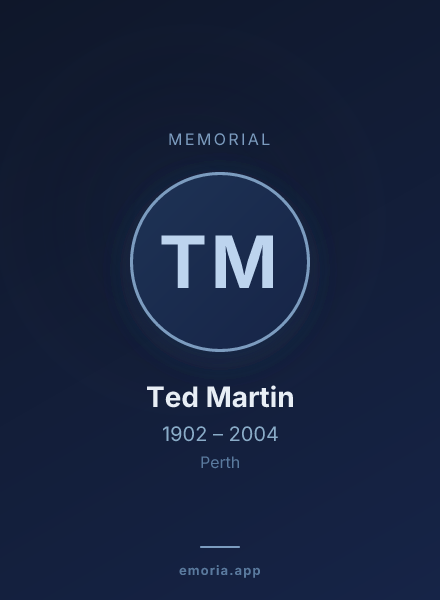 Memorial portrait of Ted Martin