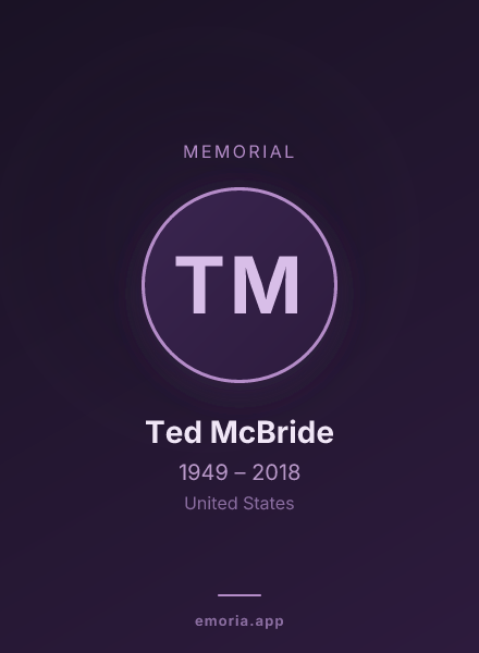 Memorial portrait of Ted McBride