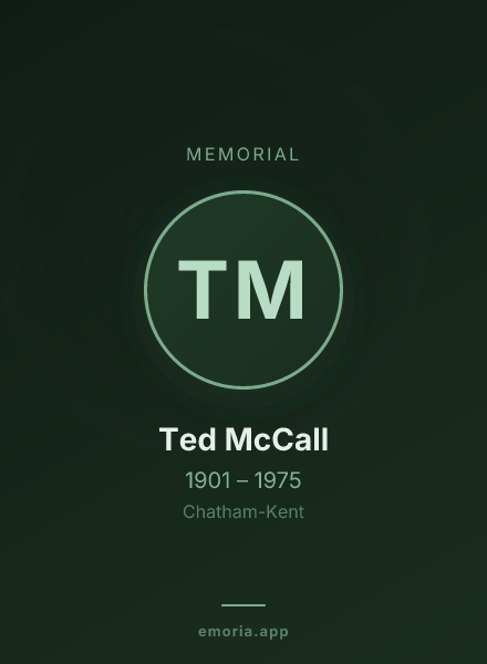 Memorial portrait of Ted McCall