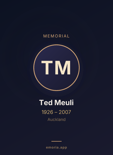 Memorial portrait of Ted Meuli