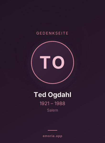 Gedenkportrait von Ted Ogdahl
