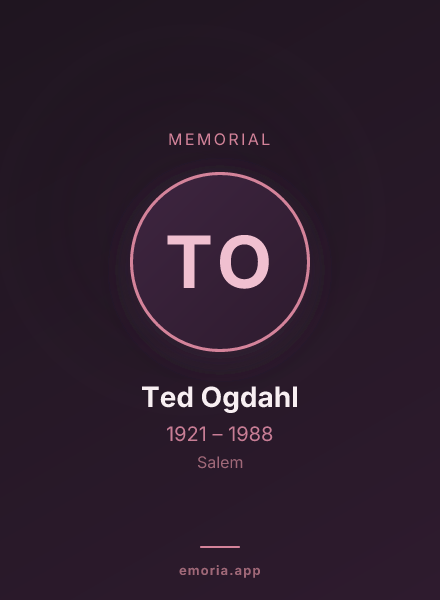 Memorial portrait of Ted Ogdahl