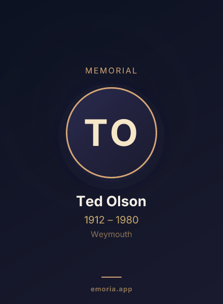Memorial portrait of Ted Olson