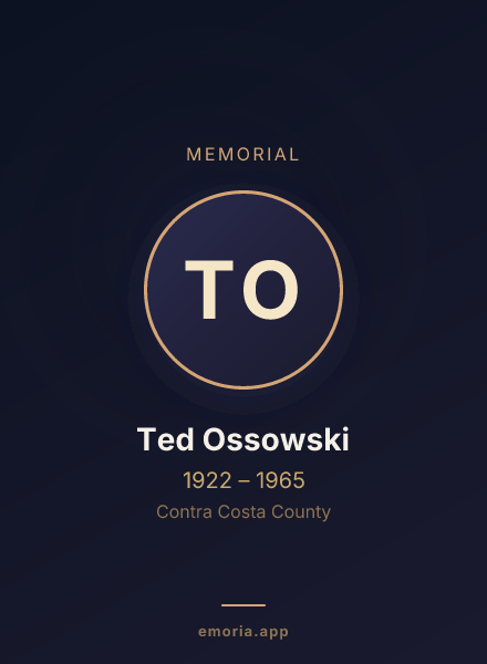 Memorial portrait of Ted Ossowski