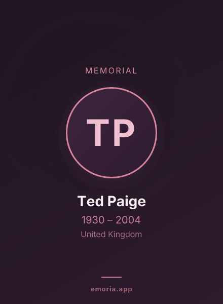 Memorial portrait of Ted Paige