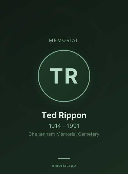 Memorial portrait of Ted Rippon