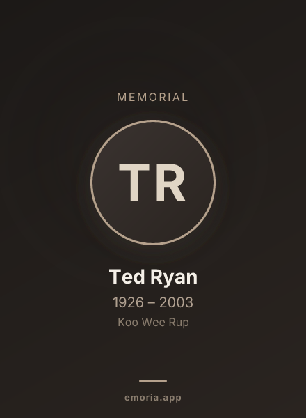 Memorial portrait of Ted Ryan