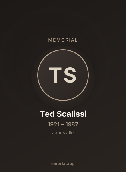 Memorial portrait of Ted Scalissi