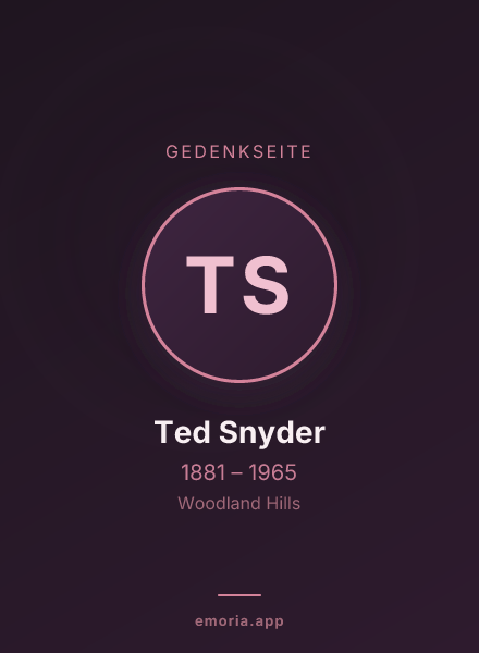 Gedenkportrait von Ted Snyder