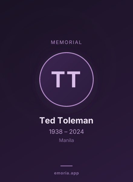 Memorial portrait of Ted Toleman
