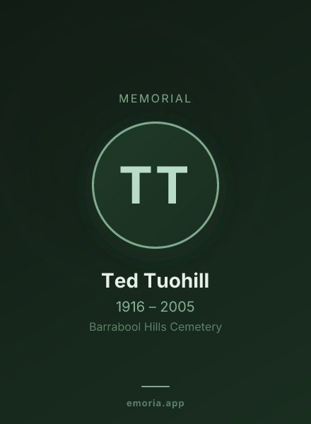 Memorial portrait of Ted Tuohill