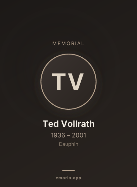 Memorial portrait of Ted Vollrath