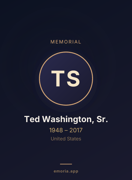 Memorial portrait of Ted Washington, Sr.
