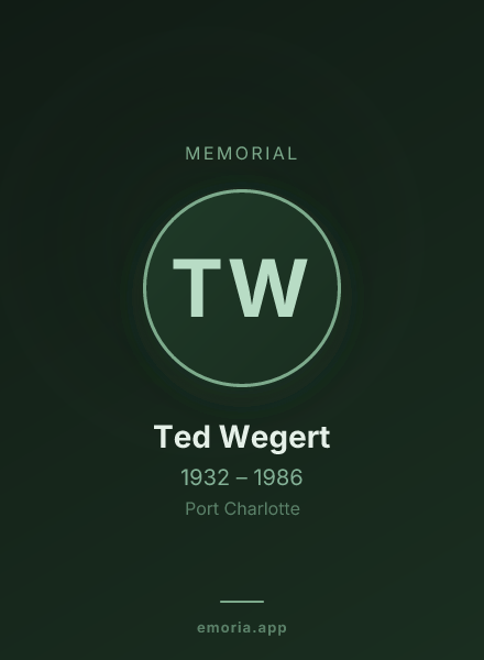 Memorial portrait of Ted Wegert