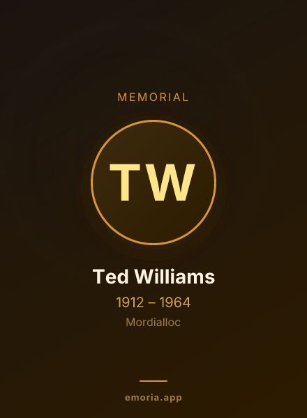 Memorial portrait of Ted Williams