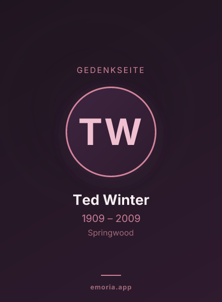 Gedenkportrait von Ted Winter