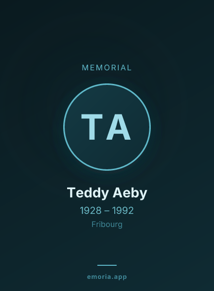 Memorial portrait of Teddy Aeby