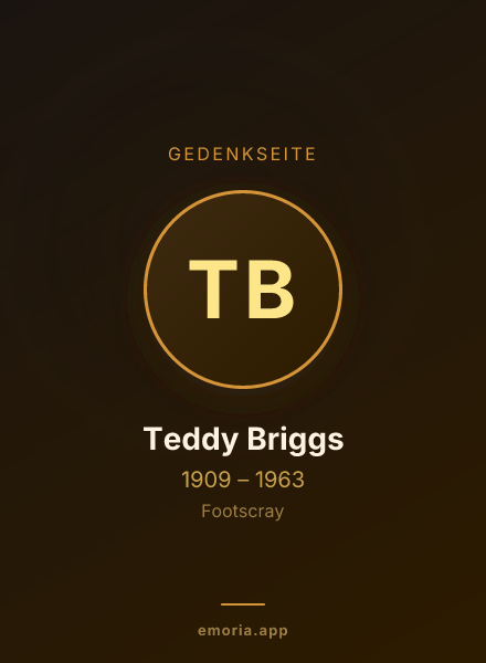 Gedenkportrait von Teddy Briggs
