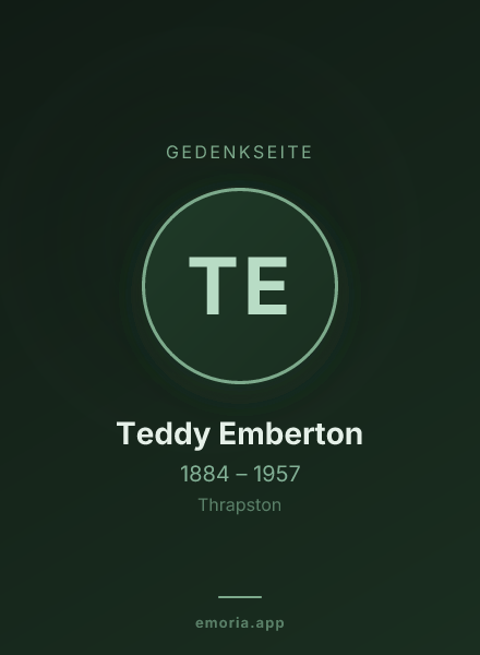 Gedenkportrait von Teddy Emberton