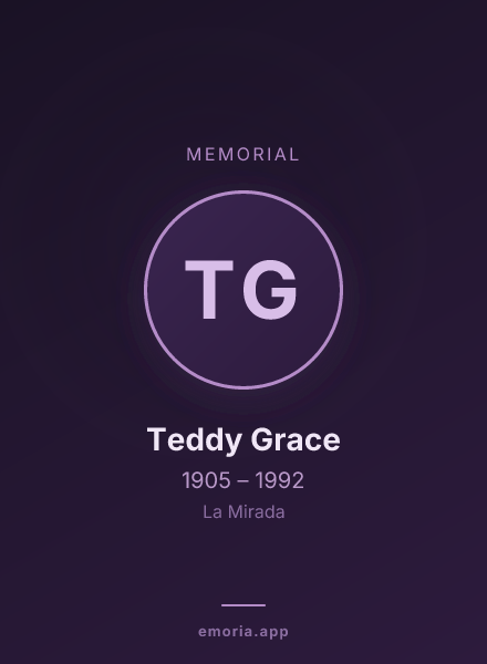 Memorial portrait of Teddy Grace