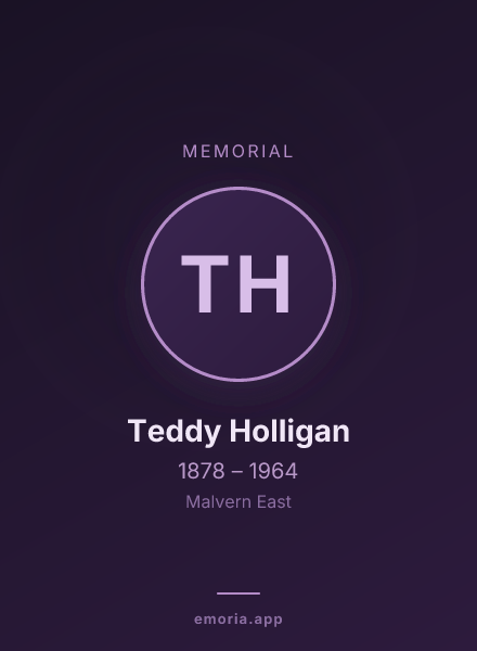 Memorial portrait of Teddy Holligan
