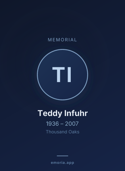 Memorial portrait of Teddy Infuhr
