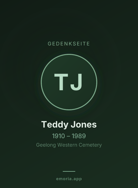 Gedenkportrait von Teddy Jones