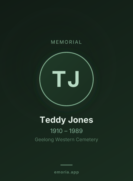 Memorial portrait of Teddy Jones