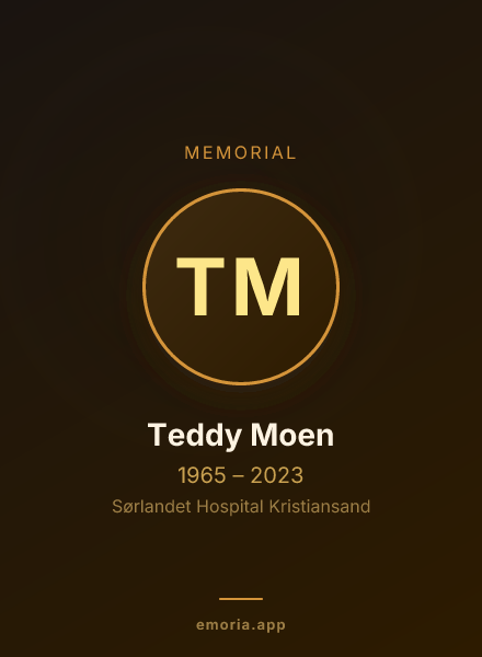 Memorial portrait of Teddy Moen