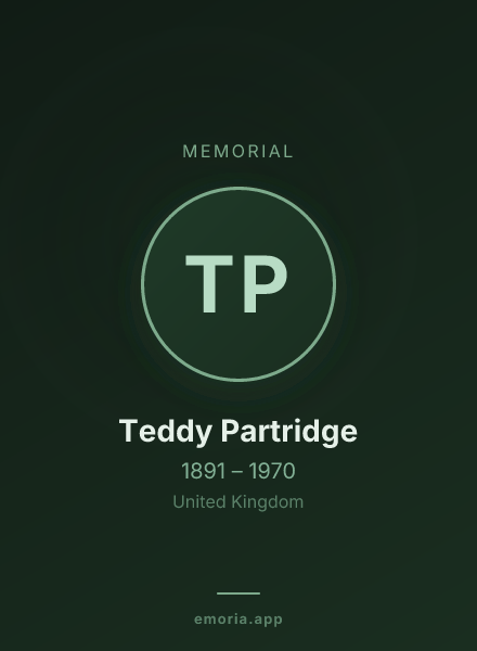 Memorial portrait of Teddy Partridge