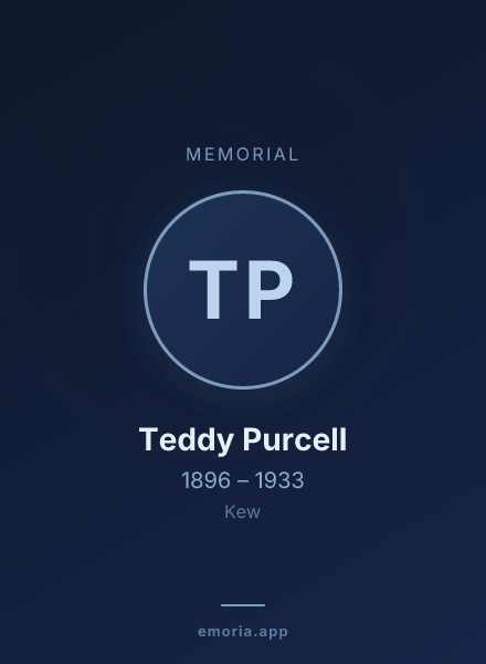 Memorial portrait of Teddy Purcell