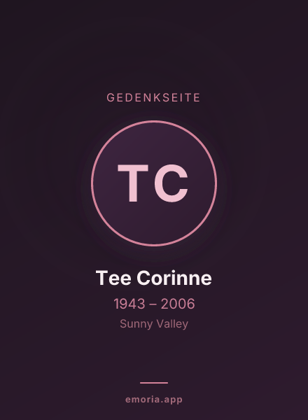 Gedenkportrait von Tee Corinne