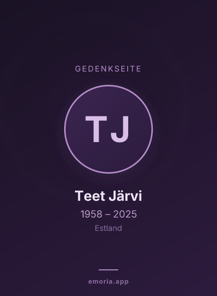 Gedenkportrait von Teet Järvi