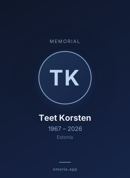 Memorial portrait of Teet Korsten
