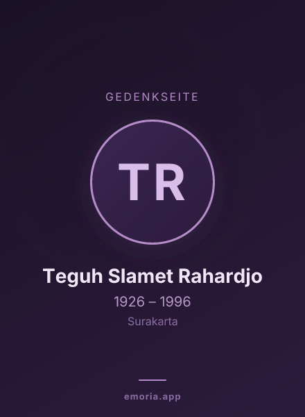 Gedenkportrait von Teguh Slamet Rahardjo