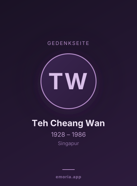 Gedenkportrait von Teh Cheang Wan
