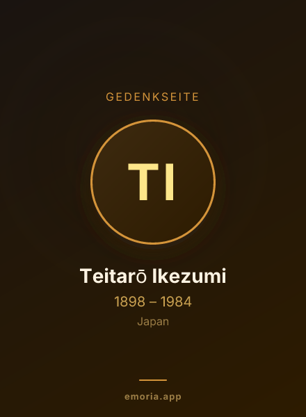 Gedenkportrait von Teitarō Ikezumi