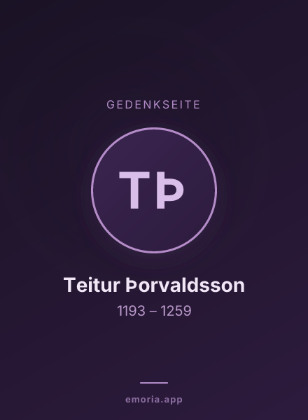 Gedenkportrait von Teitur Þorvaldsson