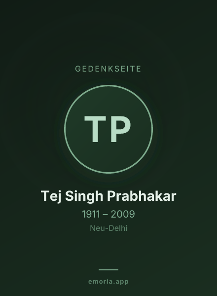 Gedenkportrait von Tej Singh Prabhakar