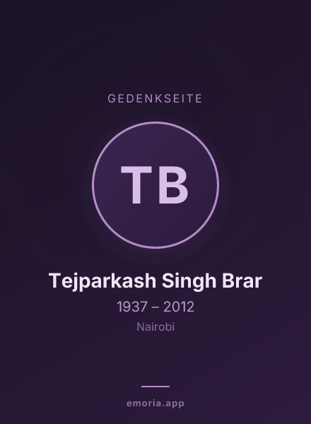 Gedenkportrait von Tejparkash Singh Brar