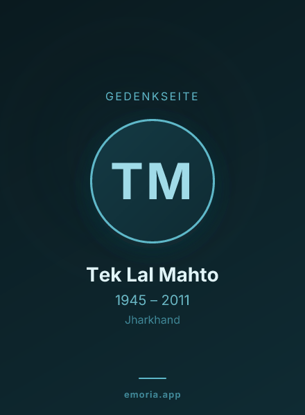 Gedenkportrait von Tek Lal Mahto