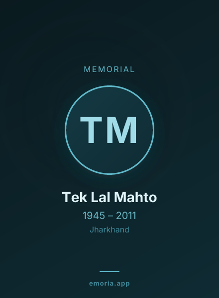 Memorial portrait of Tek Lal Mahto