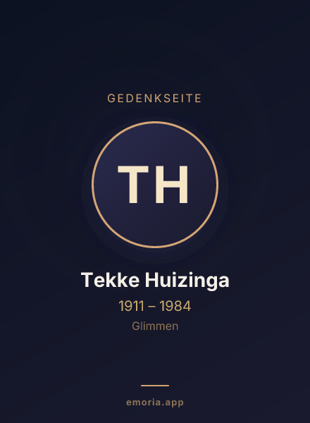 Gedenkportrait von Tekke Huizinga