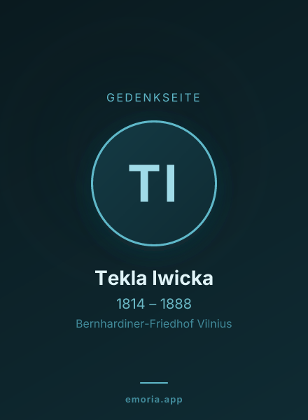 Gedenkportrait von Tekla Iwicka