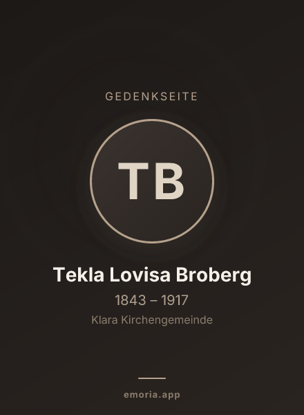 Gedenkportrait von Tekla Lovisa Broberg