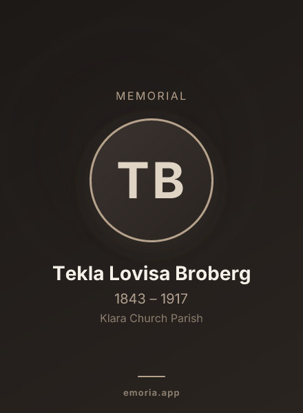 Memorial portrait of Tekla Lovisa Broberg