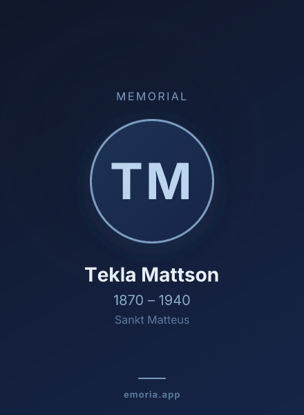 Memorial portrait of Tekla Mattson