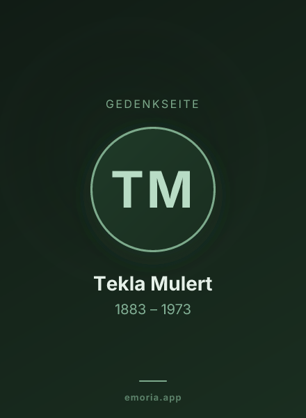 Gedenkportrait von Tekla Mulert