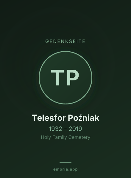 Gedenkportrait von Telesfor Poźniak