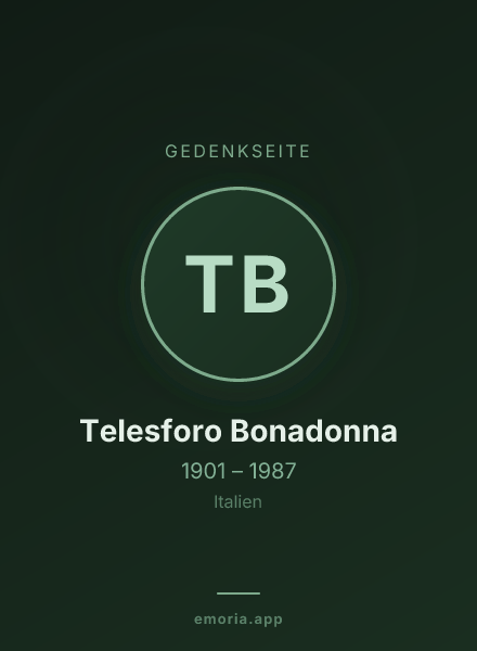 Gedenkportrait von Telesforo Bonadonna